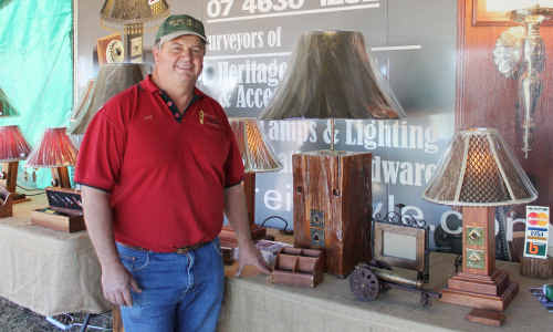 Dan Dray shows off some of his antique lamps at Ag-Grow. Dan Dray shows off some of his antique lamps at Ag-Grow.